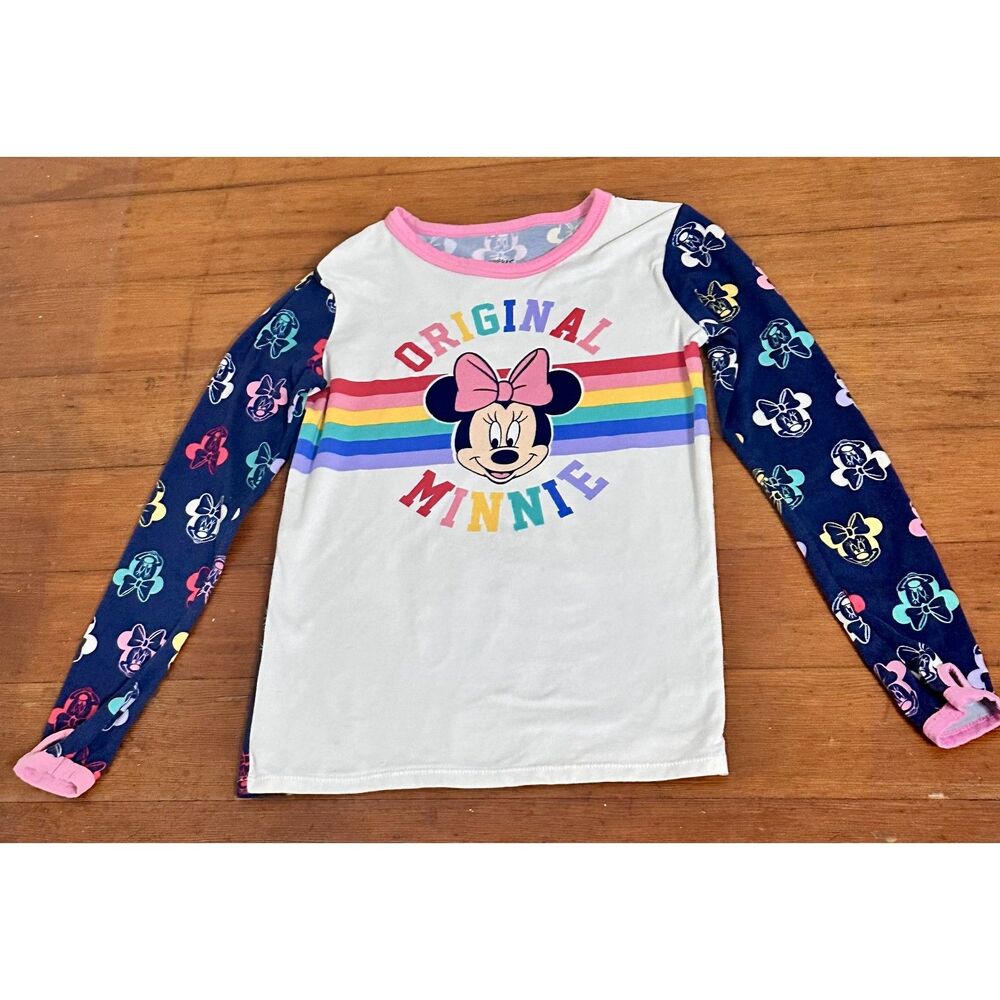 Lot of 2 Disney Minnie Mouse Girls Sleep Tops – Sizes 4T & Small – Long Sleeve